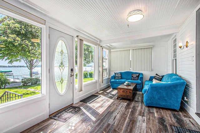 61564 Park St, Cassopolis, MI 49031 - sunroom / solarium with an outdoor hangout area, plenty of natural light, and a water view