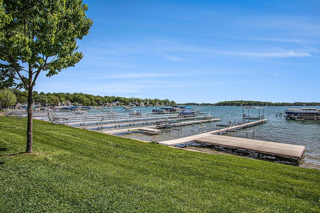 61564 Park St, Cassopolis, MI 49031 - dock area with a lawn and a water view