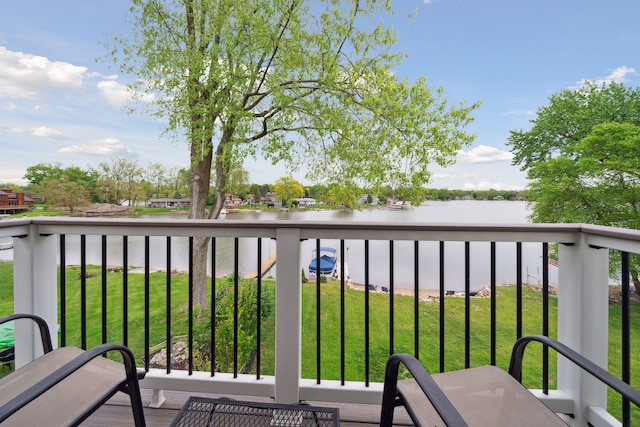 3732 Loch Dr, Highland, MI 48357 - balcony featuring a water view