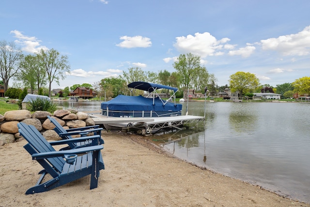 3732 Loch Dr, Highland, MI 48357 - dock area featuring a water view