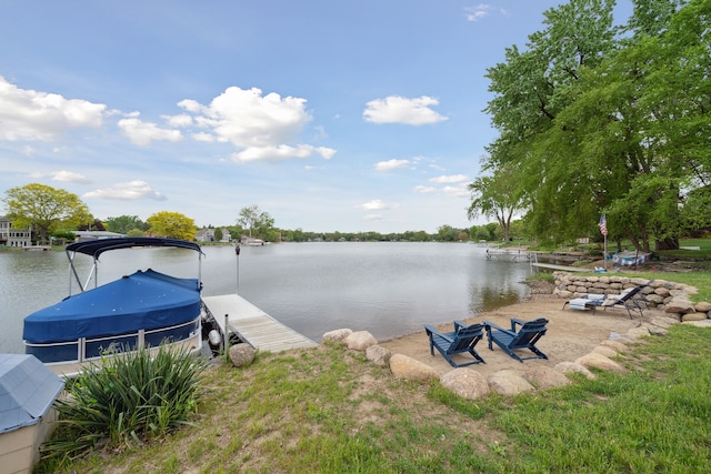 3732 Loch Dr, Highland, MI 48357 - dock area featuring a water view