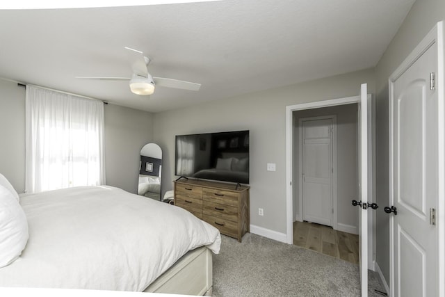 9561 Springville Hwy, Onsted, MI 49265 - bedroom with carpet, a ceiling fan, and baseboards