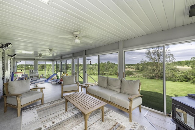 9561 Springville Hwy, Onsted, MI 49265 - sunroom / solarium with an outdoor living space and ceiling fan