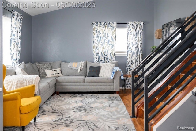 771 Easley Dr, Westland, MI 48186 - living area featuring wood finished floors and stairway