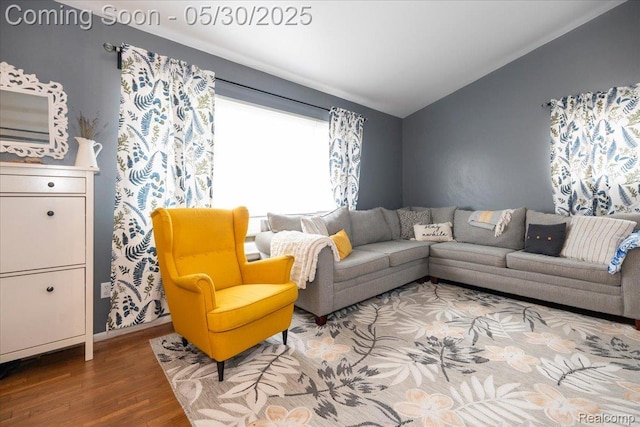771 Easley Dr, Westland, MI 48186 - living area featuring wood finished floors and lofted ceiling