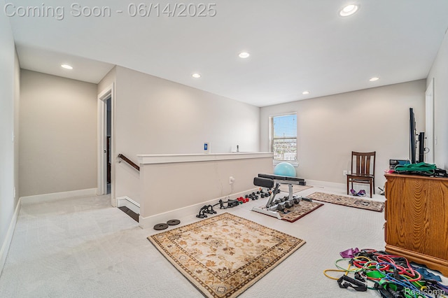 4715 Mandalay Ave, Royal Oak, MI 48073 - workout area featuring recessed lighting and carpet flooring