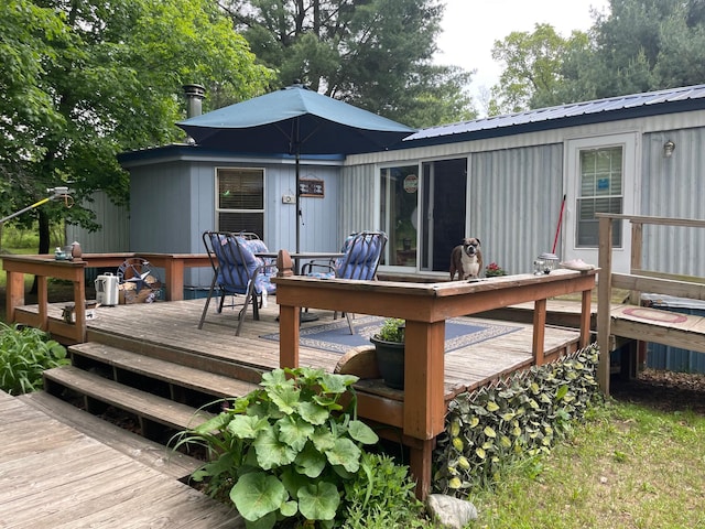 21576 Caberfae Hwy, Wellston, MI 49689 - view of wooden deck