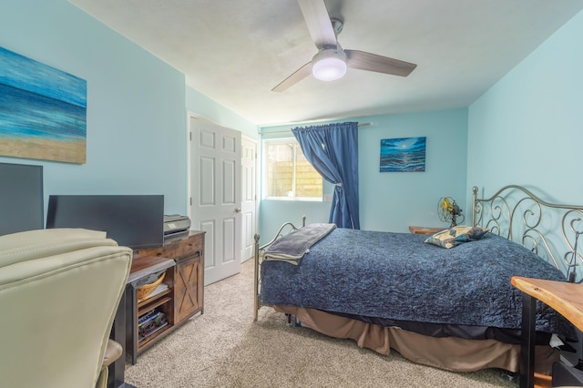 1373 Kristen Path, Saint Joseph, MI 49085 - bedroom with light carpet and a ceiling fan