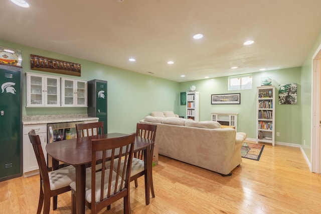 1373 Kristen Path, Saint Joseph, MI 49085 - dining room with light wood finished floors, recessed lighting, wine cooler, and baseboards
