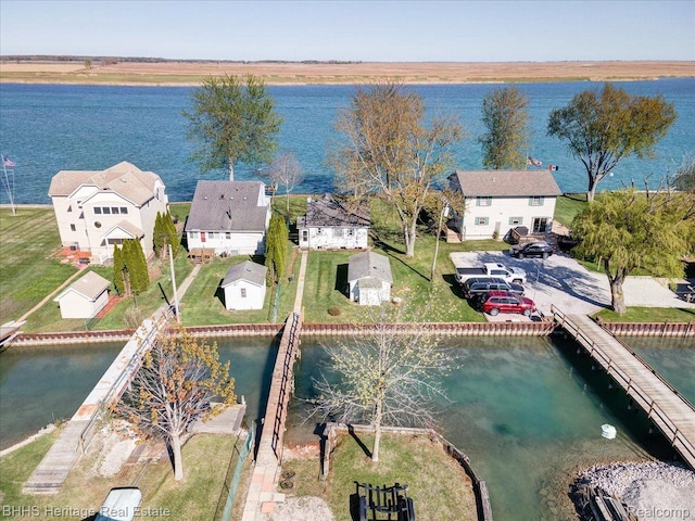 5222 S Channel Dr, Harsens Island, MI 48028 - aerial view of residential area featuring a nearby body of water