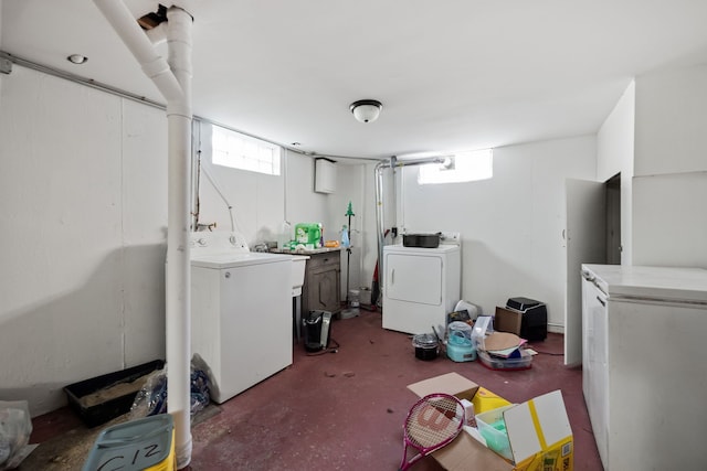 13722 Birrell St, Southgate, MI 48195 - below grade area with washer and clothes dryer