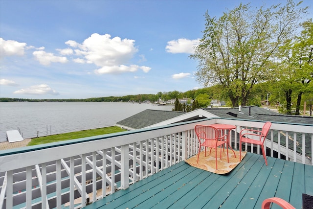 3761 Hunt Rd, Lapeer, MI 48446 - wooden terrace featuring a water view