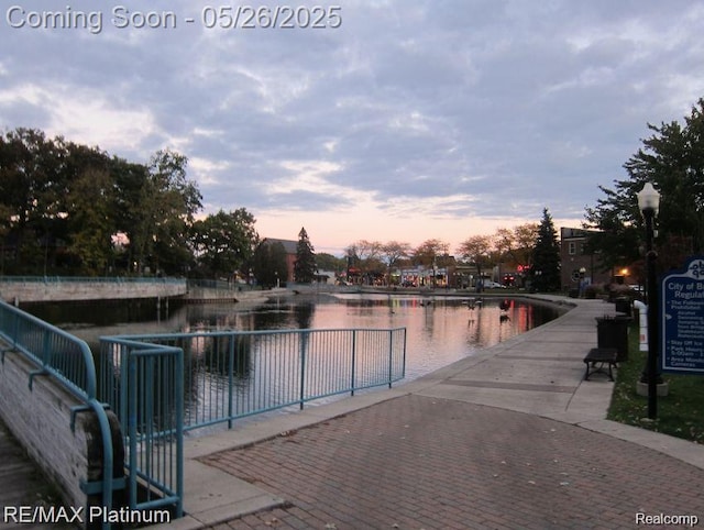 638 Glenwyth Rd, Brighton, MI 48116 - pool at dusk with a water view