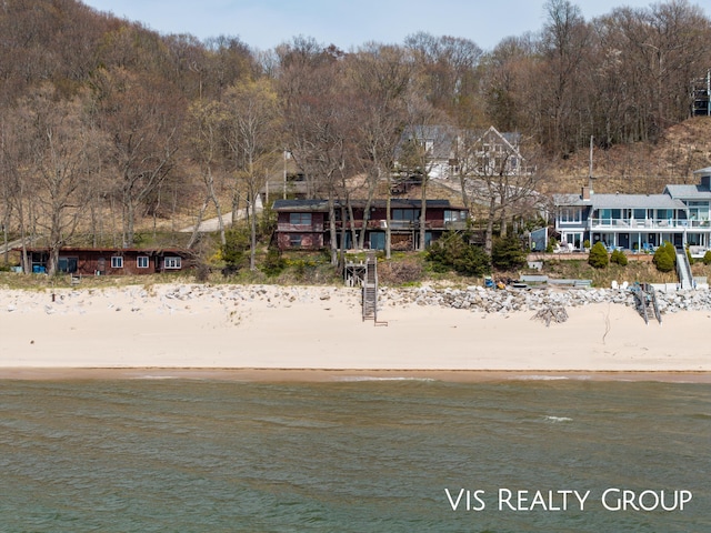 17933 N Shore Estates Rd, Spring Lake, MI 49456 - rear view of property featuring view of water and beach