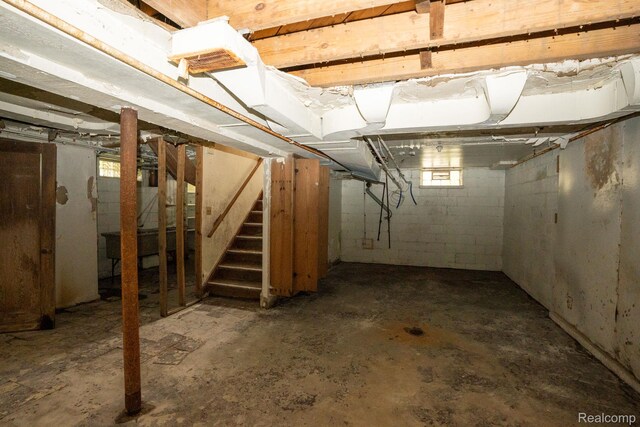 19610 Norwood St, Detroit, MI 48234 - basement with stairs