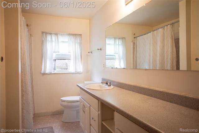 30571 Cedars Dr, Warren, MI 48093 - bathroom with toilet, vanity, and tile patterned flooring