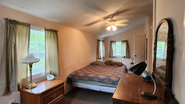 3483 80th Ave, Lakeview, MI 48850 - bedroom with lofted ceiling and a ceiling fan