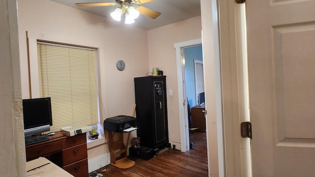 3483 80th Ave, Lakeview, MI 48850 - office featuring dark wood-style flooring and a ceiling fan