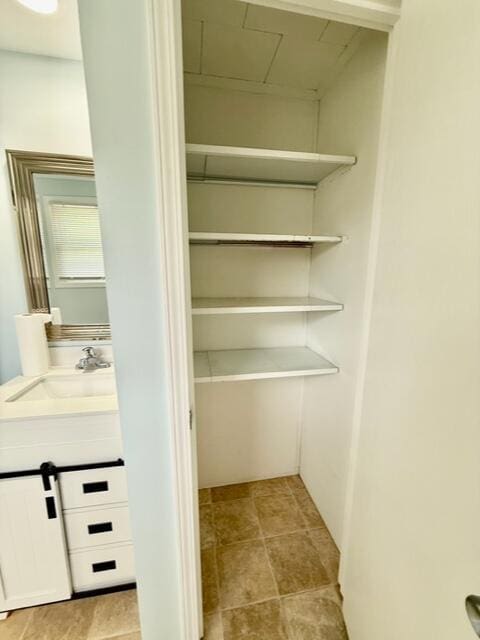 closet featuring a sink