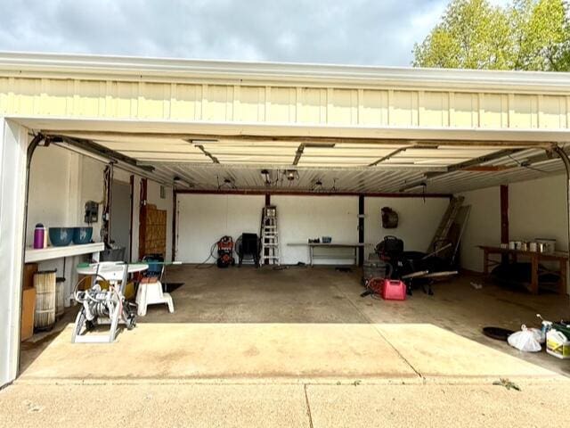 view of garage