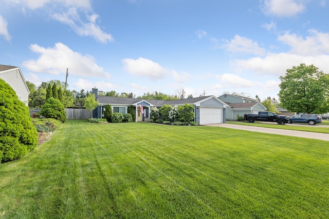 1255 Meadowood Dr, Waterford, MI 48327 - ranch-style home with concrete driveway and an attached garage