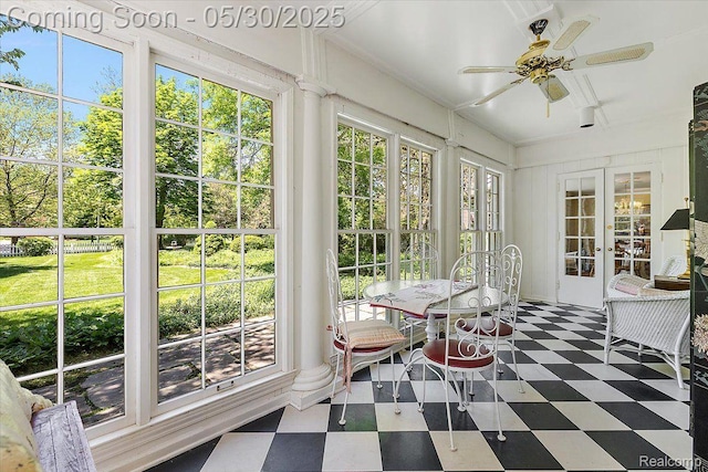 16109 E Jefferson Ave, Grosse Pointe Park, MI 48230 - sunroom featuring french doors and tile patterned floors