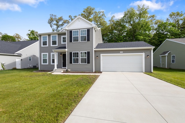 25596 Forest Dr, Mattawan, MI 49071 - view of front facade with a garage, concrete driveway, and a front yard