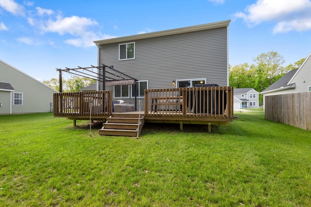 25596 Forest Dr, Mattawan, MI 49071 - back of house with a pergola and a deck