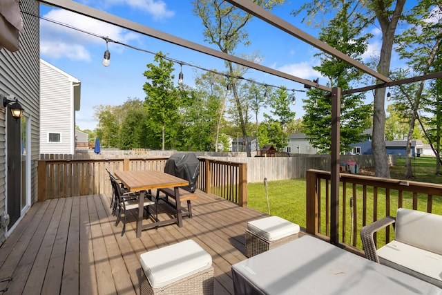 25596 Forest Dr, Mattawan, MI 49071 - deck with outdoor dining space and grilling area