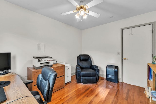 6550 Avon Dr, Brighton, MI 48116 - office area featuring a ceiling fan and light wood finished floors