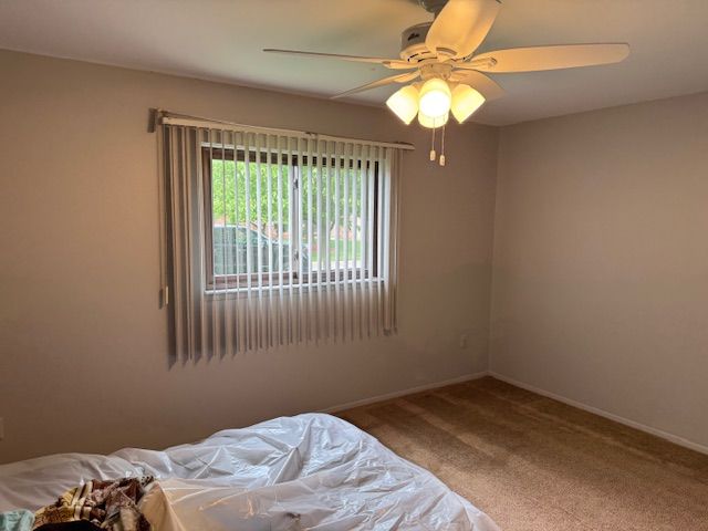 20433 Birch Meadow Dr, Clinton Township, MI 48036 - carpeted bedroom featuring ceiling fan and baseboards