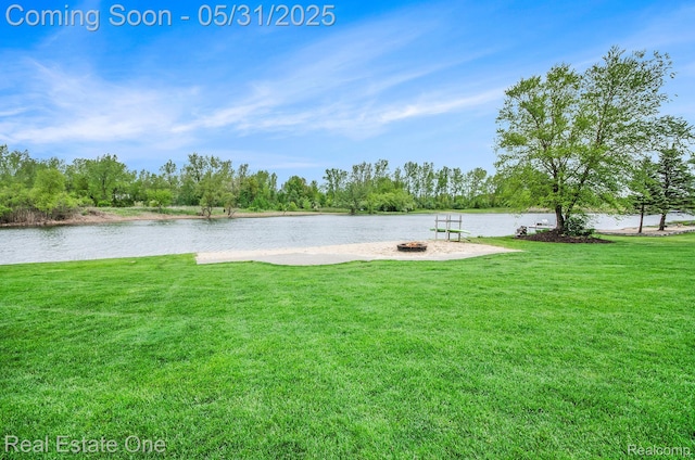 3088 Exeter Dr, Milford, MI 48380 - water view with a fire pit
