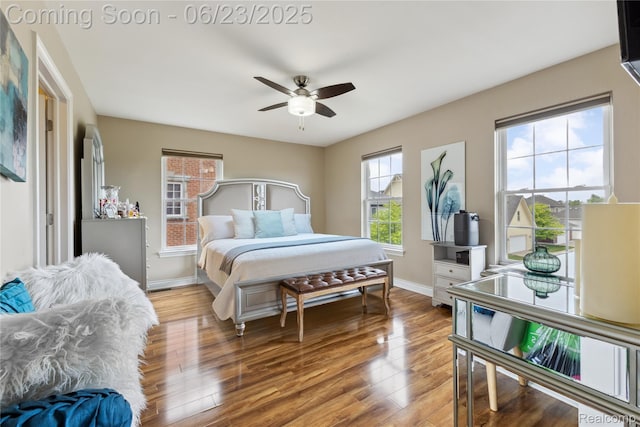 750 2nd St Unit 27, Wyandotte, MI 48192 - bedroom featuring wood finished floors and ceiling fan