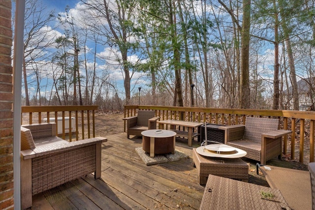 37695 Burton Dr, Farmington Hills, MI 48331 - wooden terrace with an outdoor living space