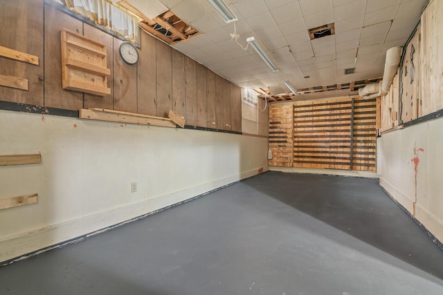 garage with baseboards