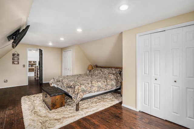 7917 E Harrison Rd, Breckenridge, MI 48615 - bedroom with recessed lighting, hardwood / wood-style floors, and baseboards