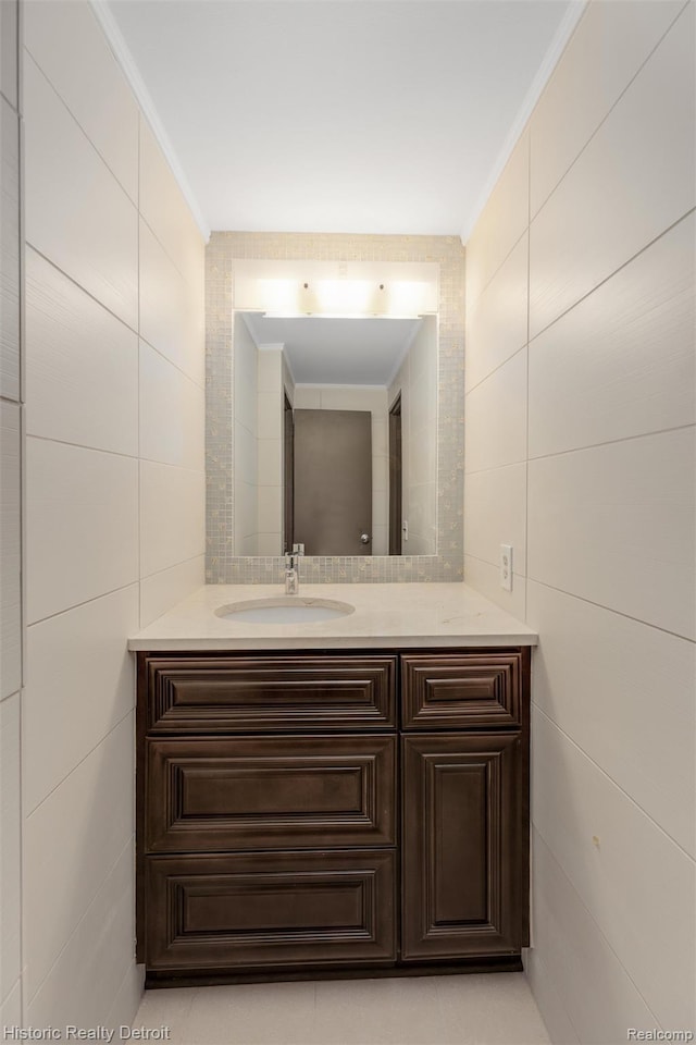 1300 E Lafayette St Unit 2502, Detroit, MI 48207 - bathroom with tile walls and vanity