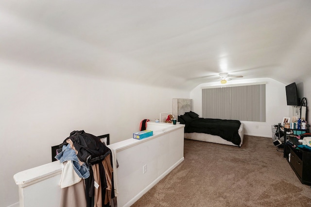 17693 Greenview Ave, Detroit, MI 48219 - bedroom with carpet flooring, baseboards, and vaulted ceiling