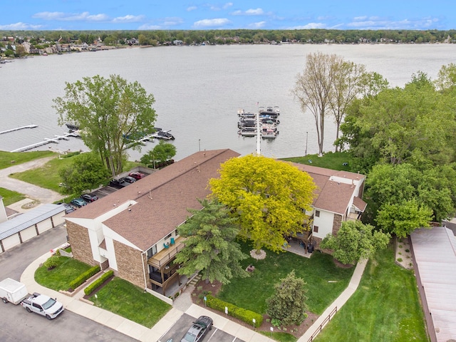 895 S Pontiac Trl Unit C206, Walled Lake, MI 48390 - view from above of property with a nearby body of water
