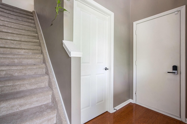 4049 Berkeley Ave Unit 25, Canton, MI 48188 - stairway featuring wood finished floors and baseboards