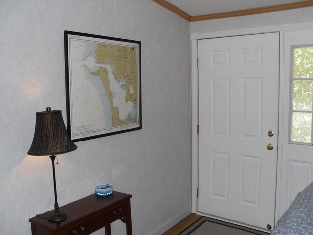 6515 Maple Rd, Ludington, MI 49431 - foyer with crown molding and baseboards