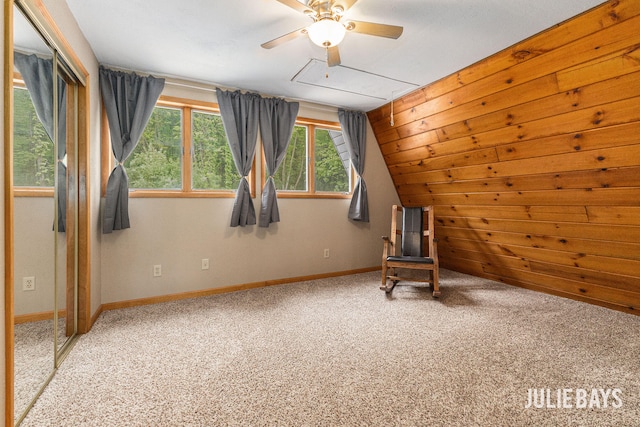 bonus room featuring carpet floors and ceiling fan
