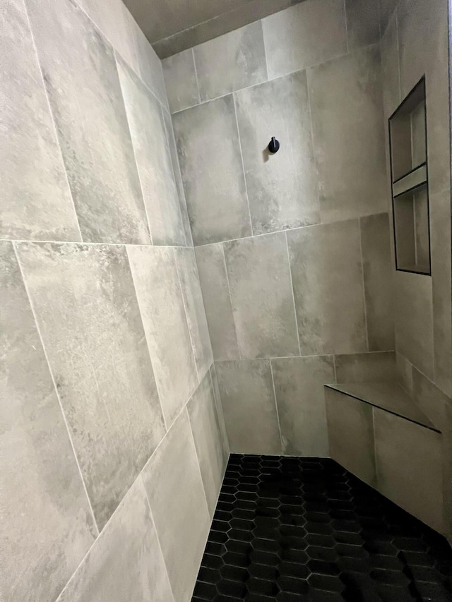 detailed view of a tile shower