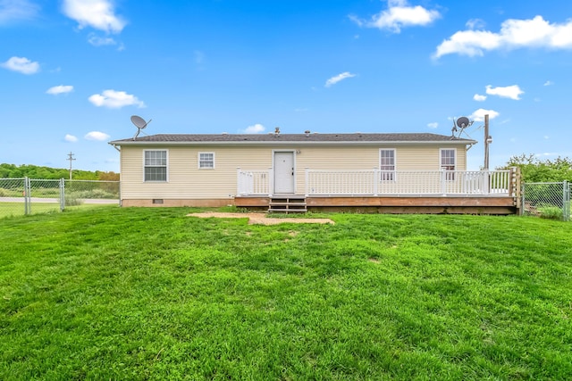 10060 Pioneer Rd, Hillsdale, MI 49242 - back of property featuring a deck and crawl space