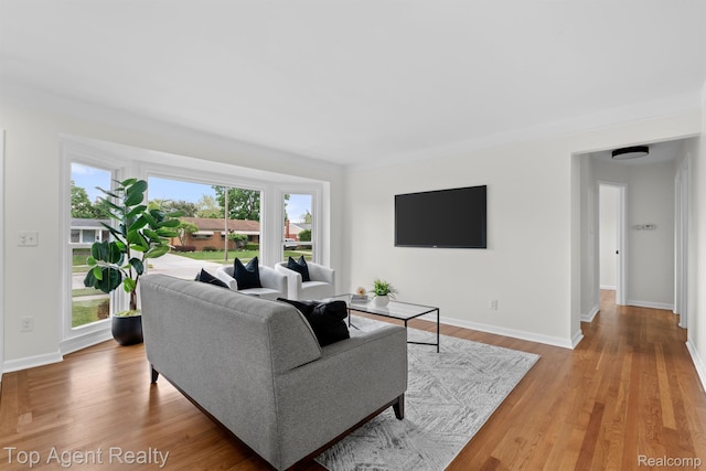32525 Holden Dr, Warren, MI 48092 - living area featuring wood finished floors and baseboards