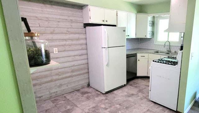 5374 36th Ave Unit 38, Hudsonville, MI 49426 - kitchen featuring white appliances, a sink, white cabinets, light countertops, and decorative backsplash