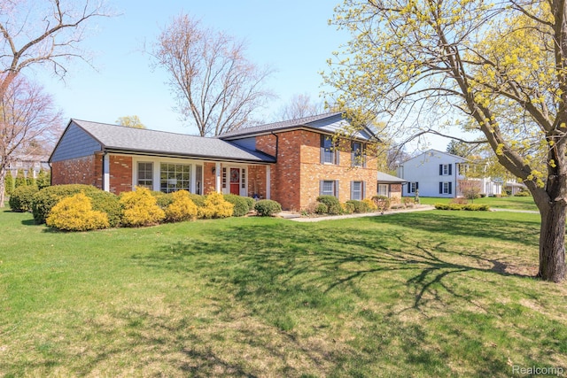 2960 Timberwyck Trail Dr, Troy, MI 48098 - tri-level home with brick siding and a front lawn