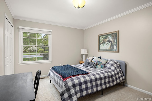 2960 Timberwyck Trail Dr, Troy, MI 48098 - carpeted bedroom with baseboards, ornamental molding, and a closet