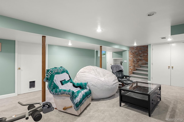2960 Timberwyck Trail Dr, Troy, MI 48098 - finished basement with carpet, recessed lighting, and stairs