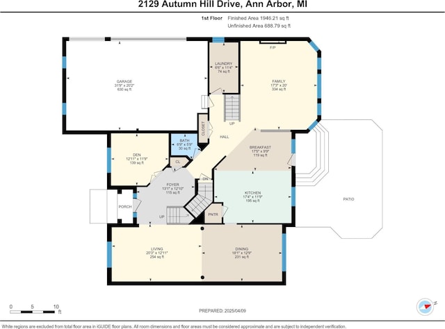 2129 Autumn Hill Dr, Ann Arbor, MI 48103 - property floor plan